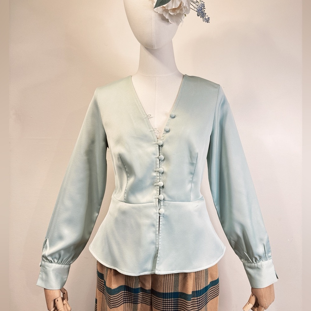 Elegant Light Blue Women's Top